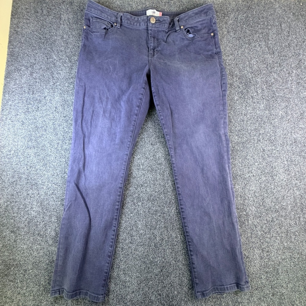 CAbi Boyfriend‎ Jeans Womens 40x31 Purple Denim Cotton Stretch Mid Rise Slim Fit